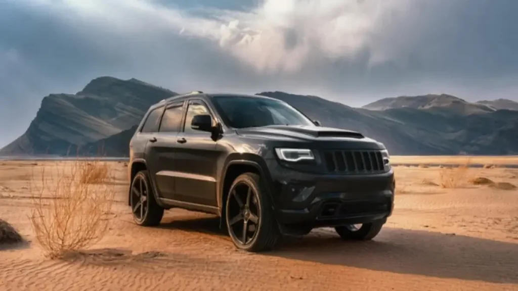 los angeles, california; june 20, 2023 jeep grand cherokee wk2 trackhawk in the desert on the sand